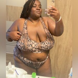 Boohoo Plus Snake Print Bikini